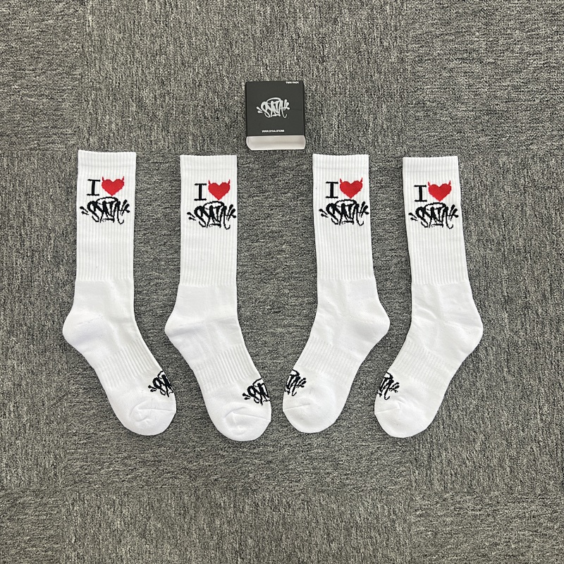 SYNAWORLD I HEART 2 PACK SOCK-WHITE SY-90
