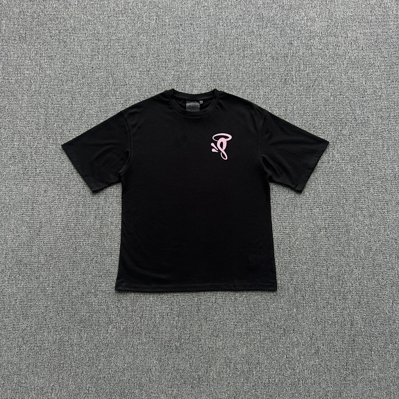 SYNAWORLD HALO PRINTED TEE-BLACK/PINK S SY-141