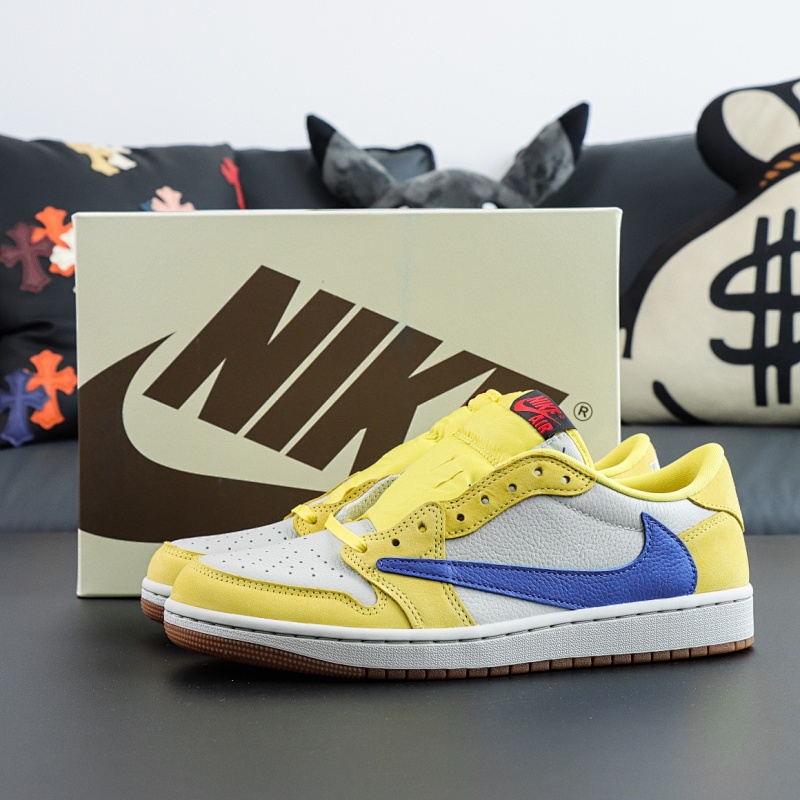 DZ4137-700 Travis Scott x Air Jordan 1 Low "Canary Yellow"