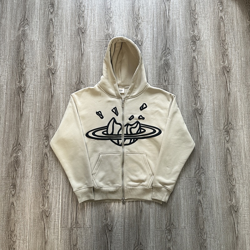 Bone White - Zip Up Hoodie
