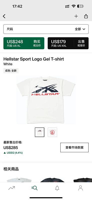 Hellstar Sport Logo Gel T-shirtWhite