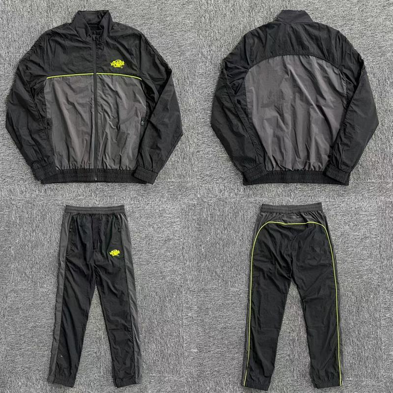 S-World logo shell tracksuit Black/Grey-Gree 09n SY-09