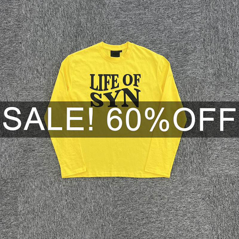 S-World LIFE OF SYN LS TEE-YELLOW T恤 SY-56