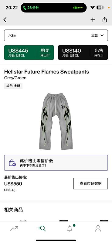 Hellstar Future Fames Sweatpants Grey/Green