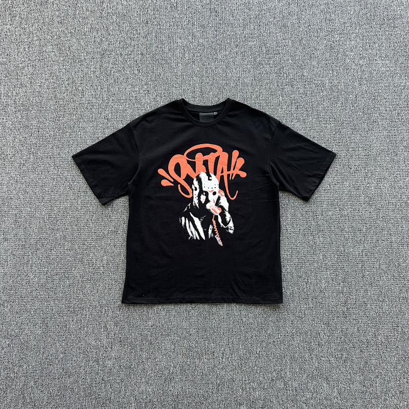 SYNAWORLD HALLOWEEN PHONE TEE-BLACK/ORANGE SY-127