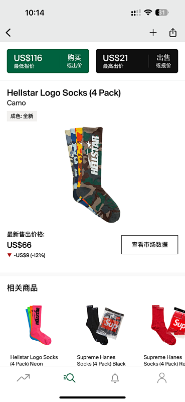 Hellstar Logo Socks (4 Pack) Camo
