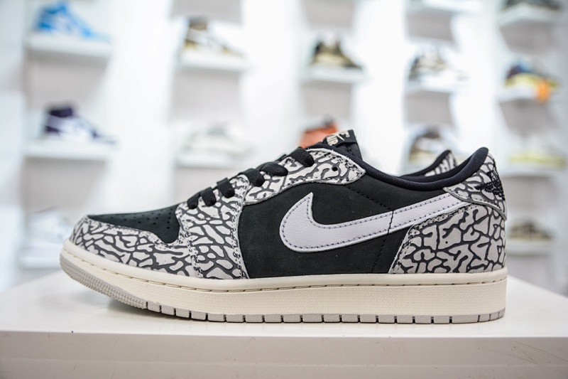 AJ1 OG low cut black gray explosion pattern!