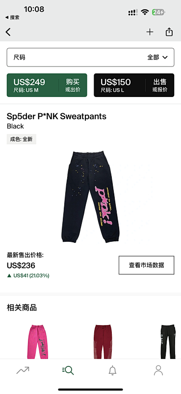 Sp5der P*NK Hoodie Black