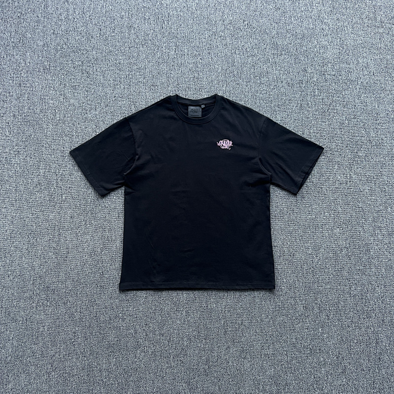 SYNAWORLD CORE EMB TEE-BLACK/PINK syna SY-145