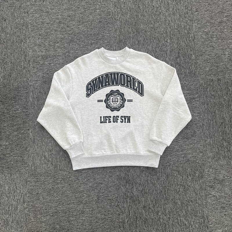 VARSITY CREW SWEAT-Grey SY-114