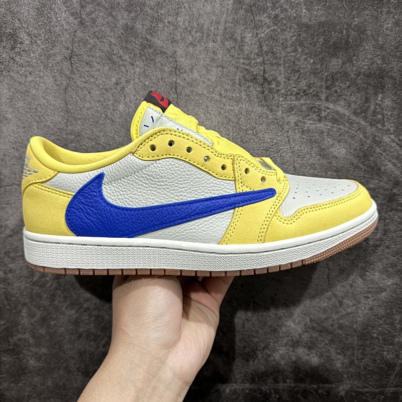 AJ1 inverted hook low cut yellow blue!