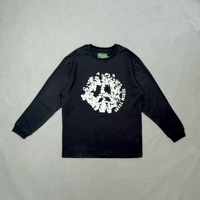 Denim Tears Peace Wreath Long Sleeve Tee Black