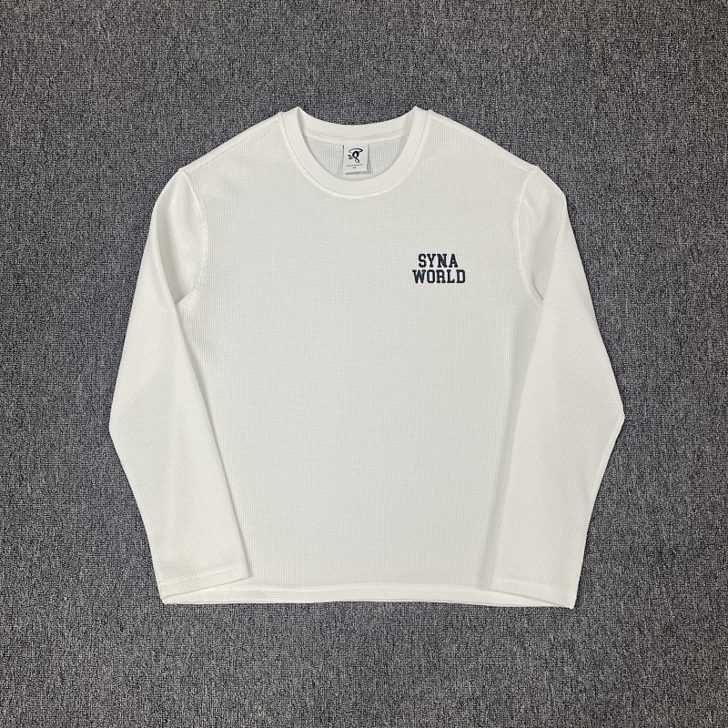 SYNAWORLD LS WAFFLE TEE - OFF WHITE SY-193