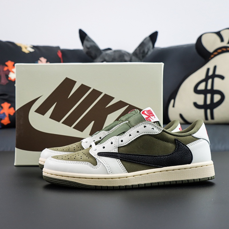 DM7866-200 Travis Scott x Air Jordan 1 Low "Medium Olive"