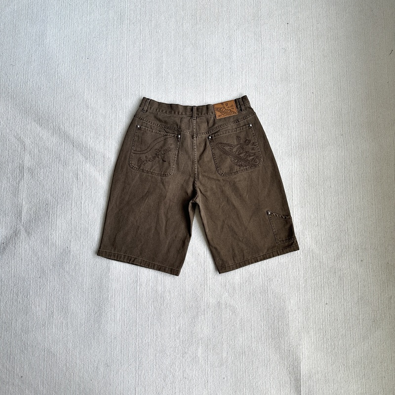 Denim Shorts - Washed Brown