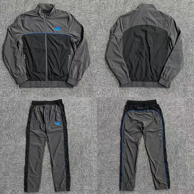 S-World logo shell tracksuit Grey/Black-Blue SY-08