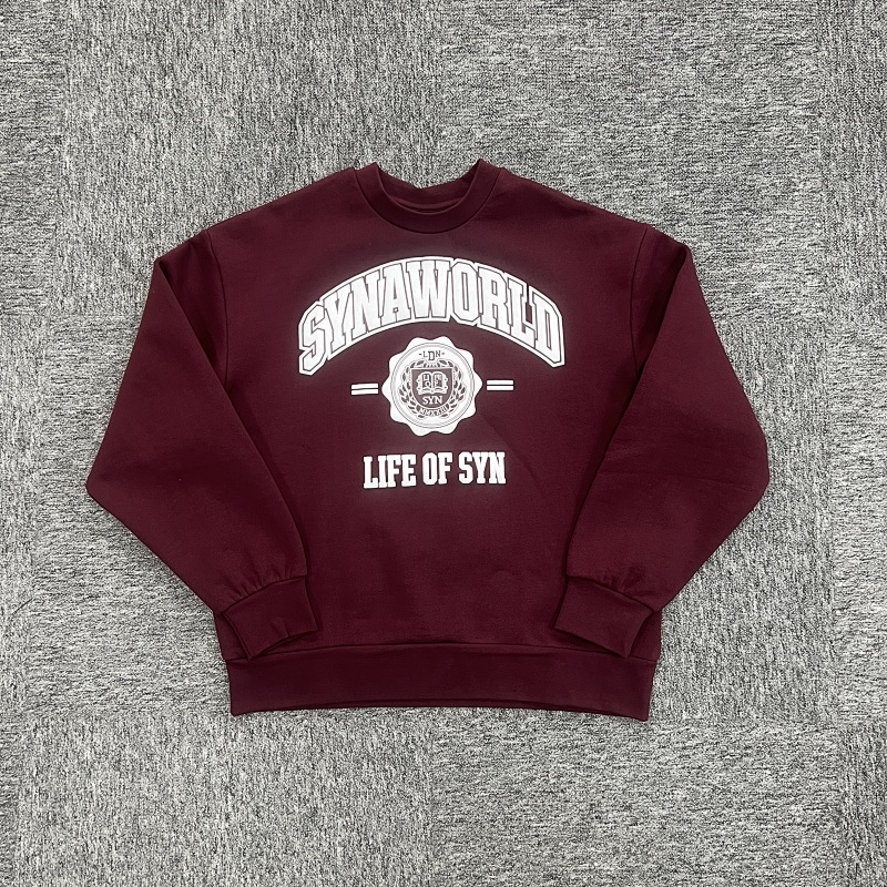 VARSITY CREW SWEAT-BURGUNDY SY-76