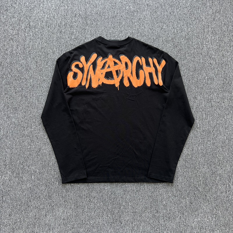 SynaWorld SYNARCHY DOUBLE LONG SLEEVE TEE-BLACK/ORANGE T恤 SY-168