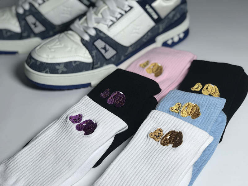 PALM ANGELS BEAR EMBROIDERY SOCKS
