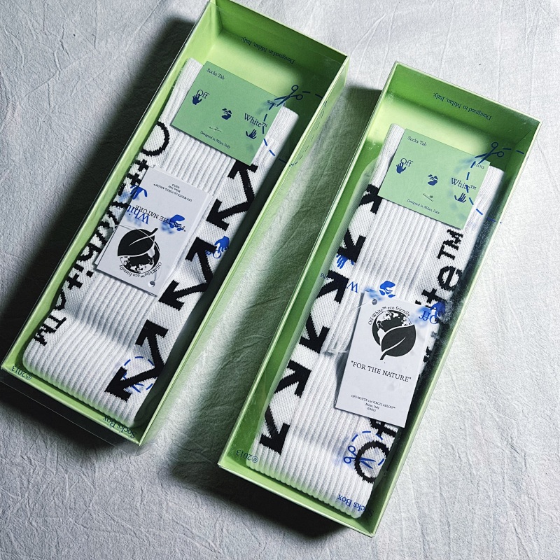 OFF white towel socks white