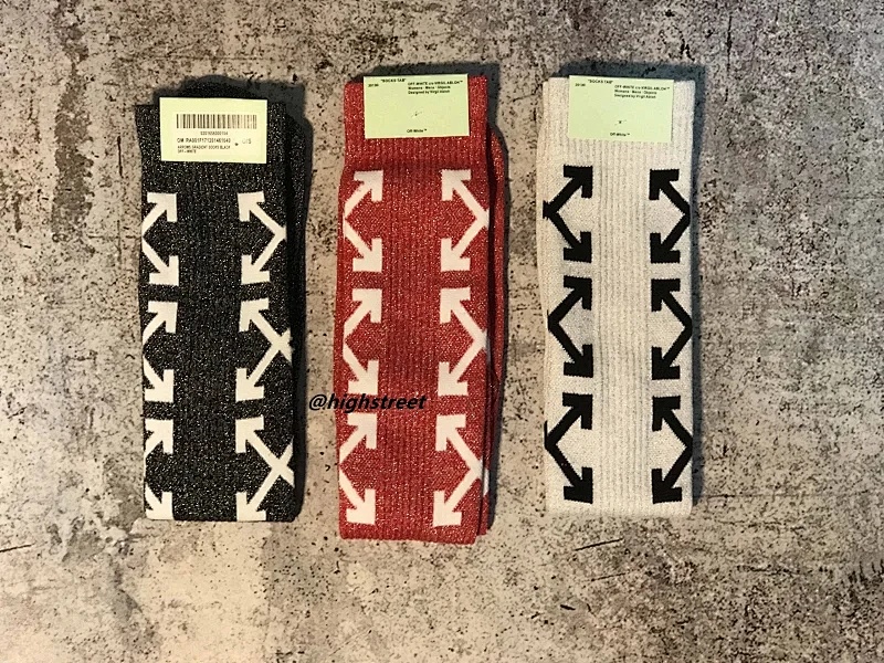 OFF WHITE metallic thread socks ow