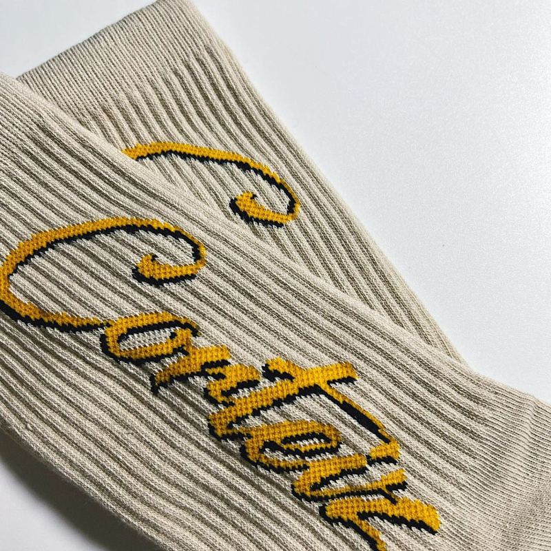 ：1 corteiz grey yellow rare color socks