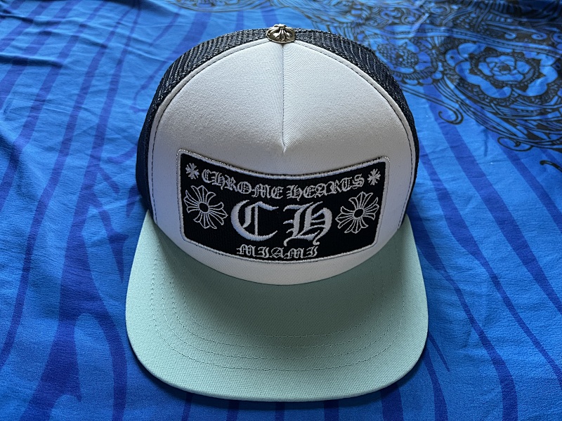 Chrome hearts hat white blue——