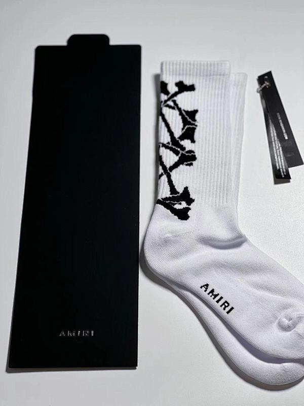 ：1 AMIRI 2022 new season socks skull towel socks