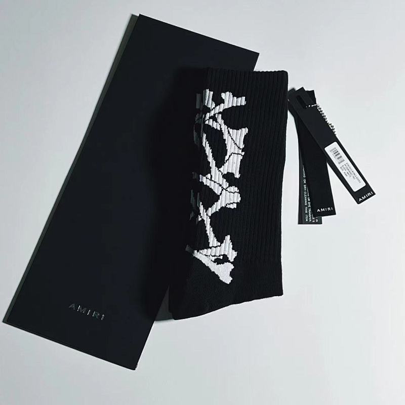 ：1 AMIRI 2022 new season socks skull towel socks