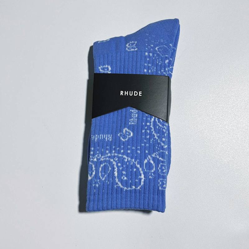 RHUDE BANDANA JACQUARD towel SOCK——BLUE