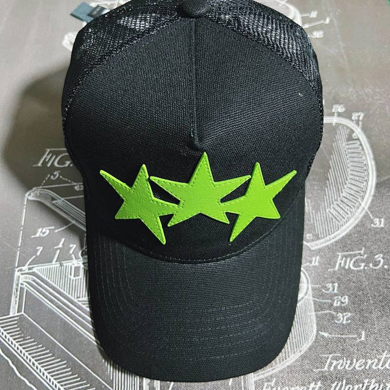 ：1 AMIRI star hat real leather
