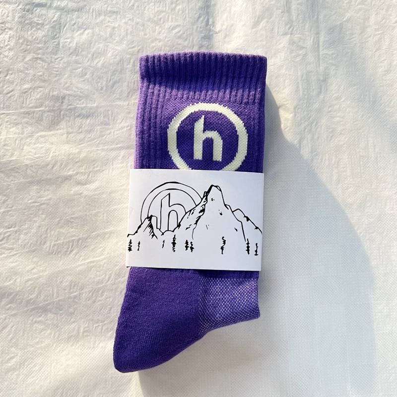 :1 hidden purple socks towel bottom socks