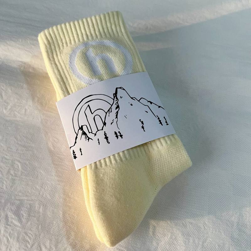 hidden ny socks egg yellow towel socks