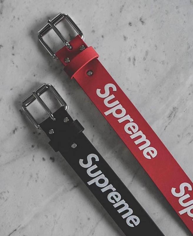 SU* BELT RED / BLACK real cow leater