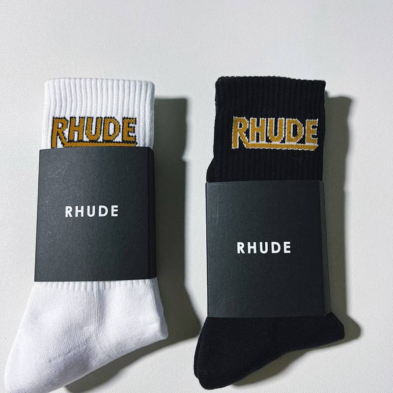 RHUDE GOLDER LOGO socks 1：1