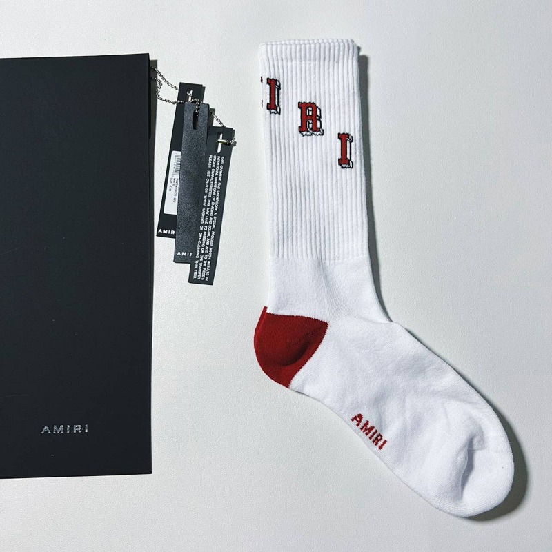 COLLEGIATE AMIRI TUBE SOCK white/red