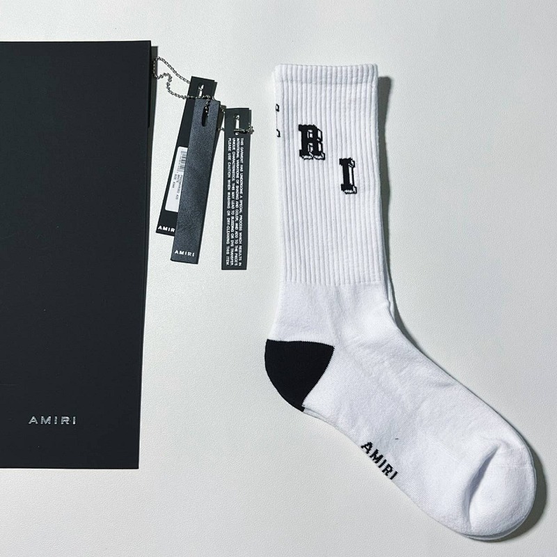 COLLEGIATE AMIRI TUBE SOCK white/black