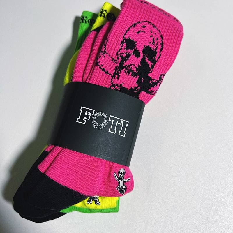 CHROME HEARTS FOTI COLOR towel SOCKS 1：1