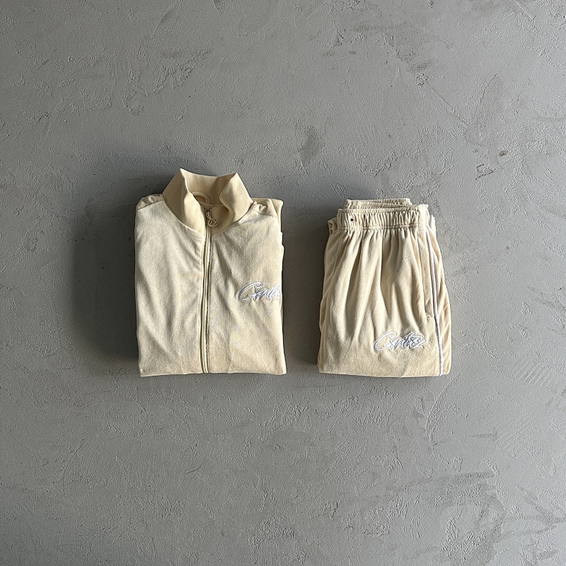 Velor track set – Cream