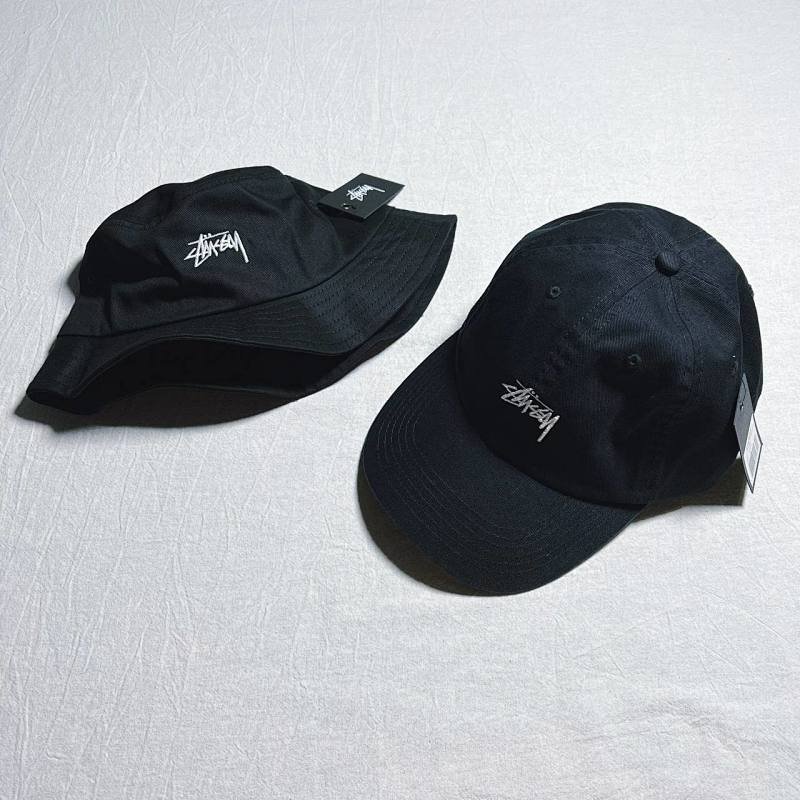 STU classical black cap & bucket hat