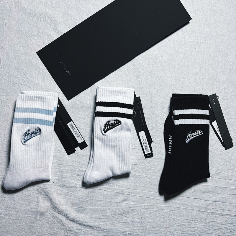 AMIRI 23FW varsity script socks black