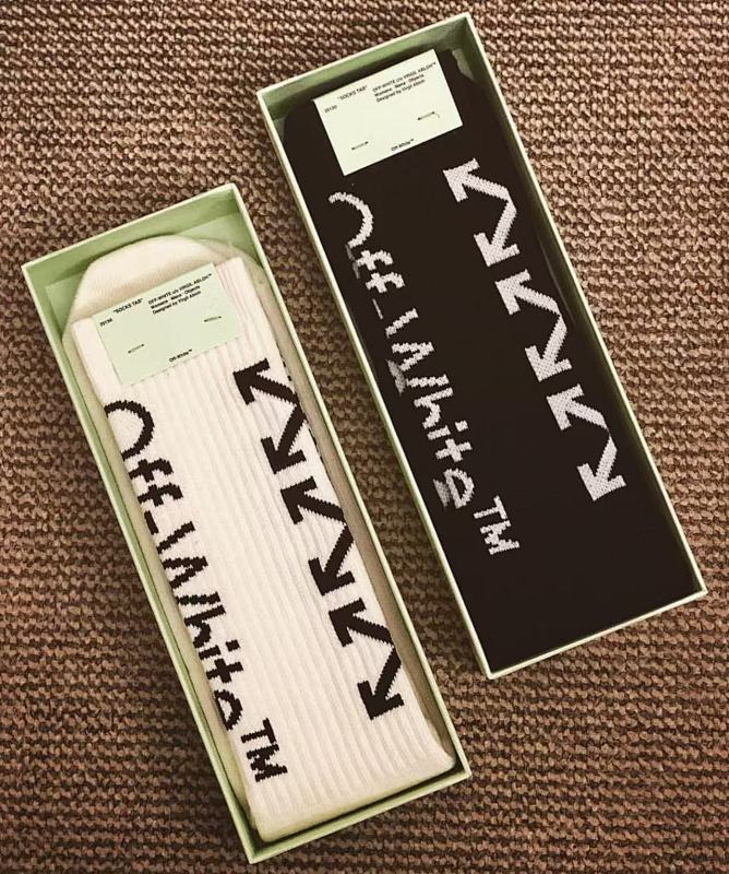 OFF white towel socks black