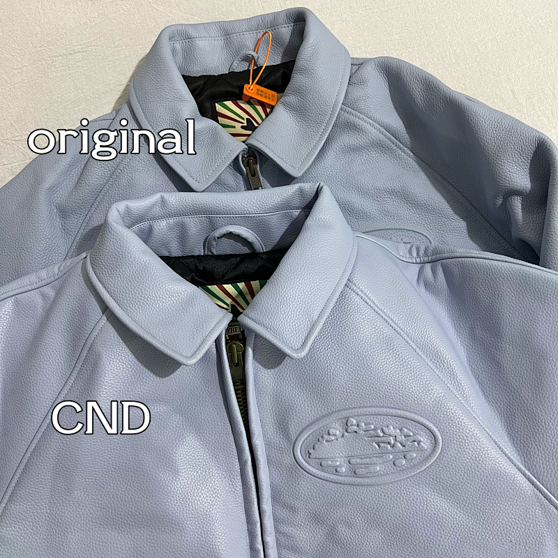 Corteiz crtzrtw Blue leather jacket ——in stock
