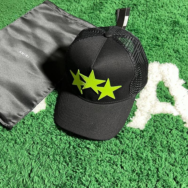 AMIRI green star real leather hat