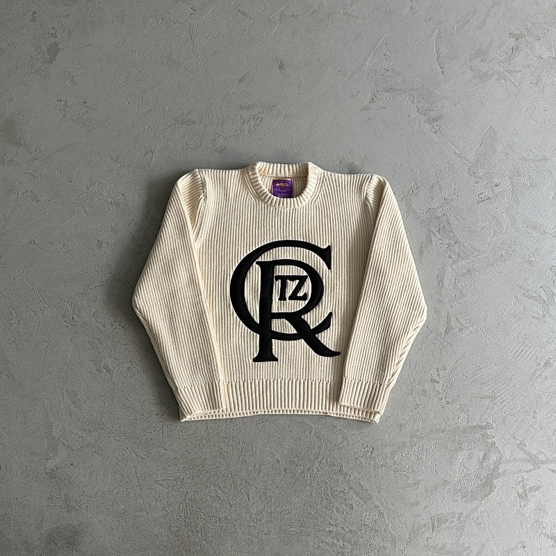 st knit sweater -White