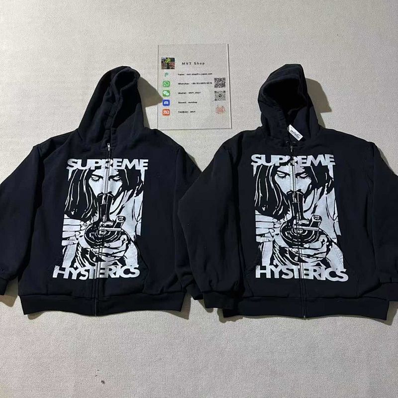 supreme hysterics zip up hoodie