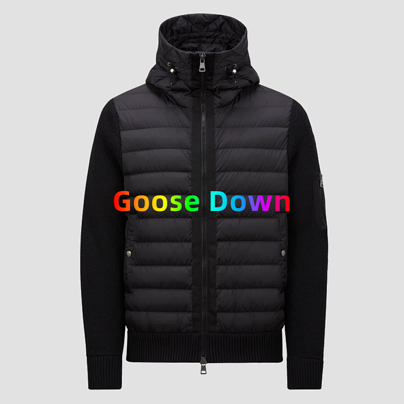 Goose Down Hooded Wool Cardigan
