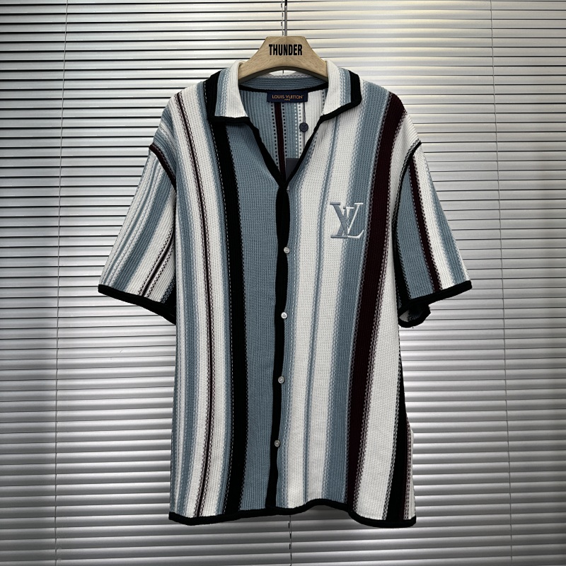 Striped Crochet Short-Sleeved Shirt TOP price：318CNY