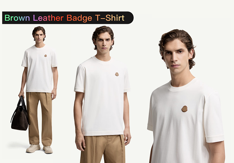 Brown Leather Badge T-Shirt