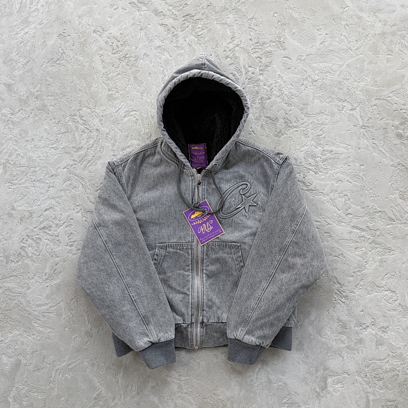 Embossed C-Star Denim Work Jacket-grey
